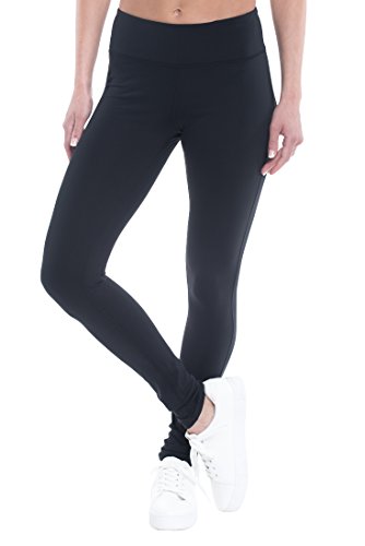 Gaiam Om Yoga Womens Legging Performance Compression Full Length Pant – Black Tap, Large