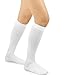 TeeHee Viscose from Bamboo Compression Knee High Socks with Rib 3-Pair (Medium 9-11, White)