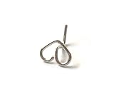 Heart Nose Ring 22 Gauge,925 Sterling Silver