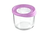 Bormioli Rocco Frigoverre Fun Tall Glass Container with Fuchsia Lid, 23-3/4-Ounce