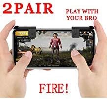 PUBG Mobile Game Controller Autra Fire Button and Aim Key Joystick Shooter Control Gaming Gun Trigger for Rules of Survival, Sensitive Shoot iPhone,Sumsung Galaxy,Android,iOS (2 Pair)