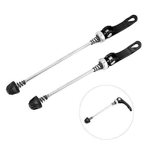 Bike Skewers Set, Quick Release Shaft 1 Pair Wheel Hub Front Rear Quick Release Lever for Mountain Road Bike BMX (Black)