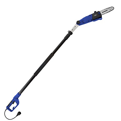 Sun Joe SWJ802E-SJB 9 FT 6.5 Amp Electric Pole Chain Saw with Adjustable Head, Dark Blue (Best Way To Trim Tree Branches)