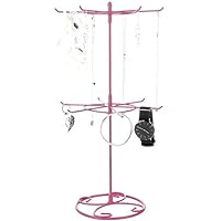 Yugust Rotating Jewelry Holder,Vintage 2-Tier Necklace Hanging Stand,Metal Jewelry Organizer Display Storage Rack Tree Stand for Hanging Bracelets, Hair Accessories and Earring