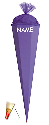 Schultüte - Rohling - lila - 85 cm - mit Holzspitze/Tüllabschluß - Zuckertüte Roth - zum Basteln, Bemalen und Bekleben… – Bild 5