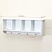 Floating Shelf Coat Rack Wall Mounted Cabinets Hanging Entryway Shelf w/ 4 Hooks Storage Cubbies Organizer White