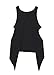 Mazonyi Women's Open Back Split Sleeveless Blouse Loose Tank T Shirt Sleeveless Summer Swing Clubwear Vest Top Basic Tee Wihte Black M Pack of 2