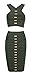 Whoinshop Women's Clubwear Outfit Slim Fit High Waist Skirt and Croptop 2 Pieces Set Bandage Dress