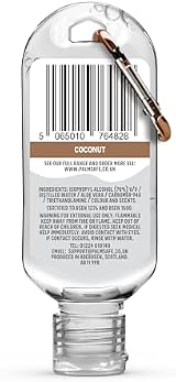 Palm Safe Coconut Hand Sanitiser 60ml Clip Travel Size Isopropyl Aloe view 2