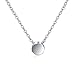 925 Sterling Silver Tiny Dot Necklace Round Circle Choker Chain Necklace for Women, Rolo Chain 16