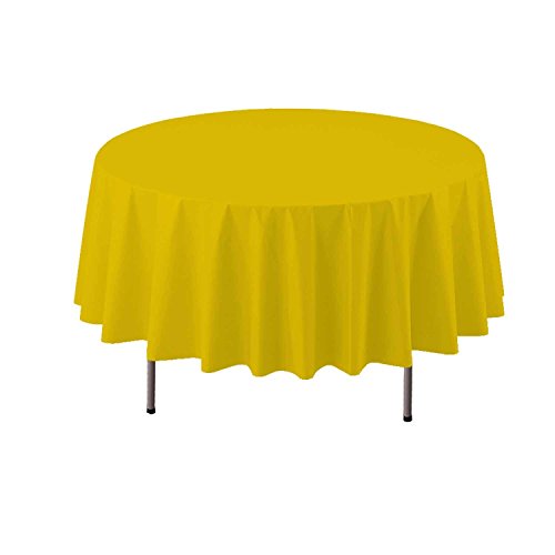Party Essentials 84 Heavy Duty Plastic Round Tablecover, 84" Diameter, Harvest…