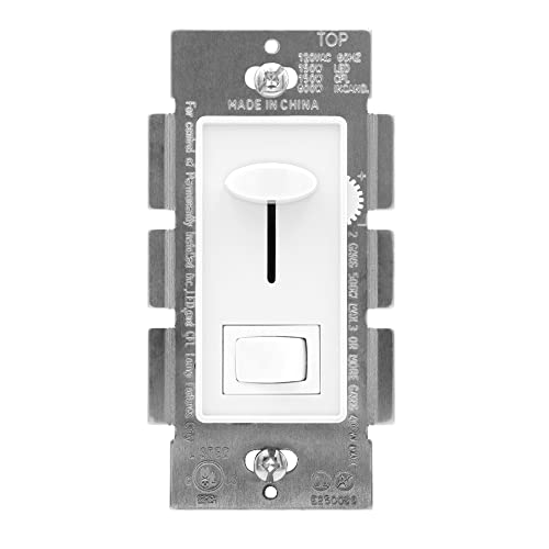 Maxxima LED Dimmer 3Way/Single Pole Electrical Light Switch, 600 Watt max, LED Compatible, Wall
