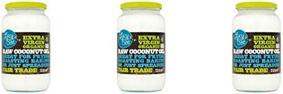 (3 PACK) - Lucy Bee Extra Virgin Raw Fairtrade Coconut Oil - Organic| 1 Ltr |3 PACK - SUPER SAVER - SAVE MONEY