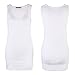 Moxeay Womens Extra Long Stretch Cotton Tank Top (Medium,White)