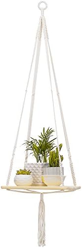 YXMYH Macrame Plant Hanger - Indoor Hanging Planter Shelf - Decorative Flower Pot Holder - Boho Bohemian Home Decor (Square)