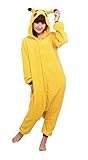 Lath.pin® Unisex Costume Animal Pikachu Cosplay Onesie Adult Pajamas Anime Cartoon Sleepwear (Xl, Pikachu)