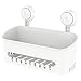 TAILI Shower Caddy Suction Cup, Heavy Duty Bathroom Organizer, Removable Shelves for Inside Shower, Shampoo, Waterproof Suction Plastic Storage for Bathroom Accessories Holder, White