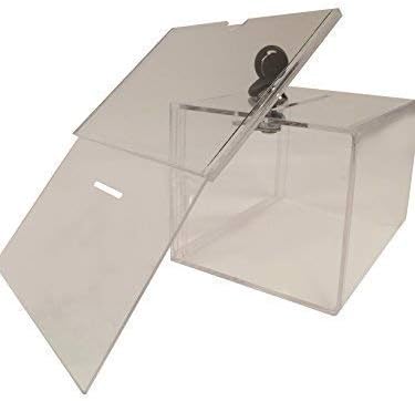 My Charity Boxes Wide Donation Box - Ballot Box - Suggestion Box - Acrylic Box - Tip Box- with Large Display Area - Image 3