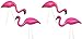 Set of 4 Plastic Mini Pink Flamingo Yard Decorations Lawn Stakes (White box)