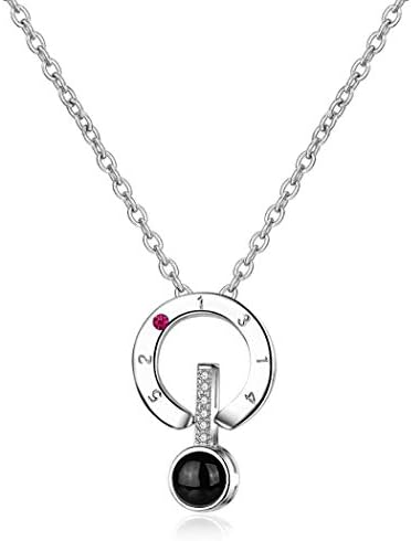 Fenido Women Jewelry Rome Number Rhinestone Pendant Projection Necklace Gift Pendant Necklaces