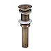 Beelee Bathroom Faucet Vessel Vanity Sink Pop Up Drain Stopper without Overflow, Antique Brass Finish