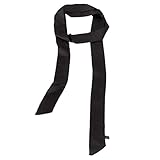 Ribbon Scarf for Women Handbag Wrap Handle Satin Belt Sash Necktie Neck Scarf PSSD01 (Black)