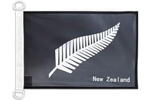 AZ FLAG New Zealand Fern Nautical Flag 18'' x 12'', Black New Zeleander flags 30 x 45 cm, Banner 12x18 in for boat