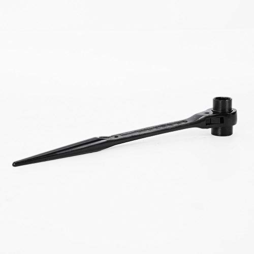 WUPYI 3/4" x 7/8" Dual Socket Spud Ratchet Wrench,Ratcheting Podger Scaffold Wrench for Aligning Bolts,Black