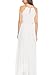 Persun Women's Open Shoulder Cut Out Back Pleated Chiffon Sleeveless Maxi Dress White Small