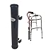 CaneTUBE® Cane Holder for Walker, Rollator and Wheelchair (Black), Walking Cane Attachment for Walkers, Rollators and Wheelchairs with Snap-On Clips and Strap