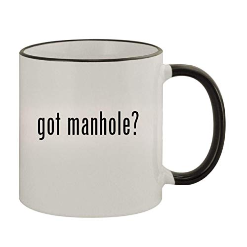 got manhole? - 11oz Ceramic Colored Rim & Handle Coffee Mug, Black - Thumbnail 5
