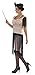 Smiffys Women's 1920's Coco Flapper Costume, Dress, Cigarette Holder, Necklace and Headpiece, 20's Razzle Dazzle, Serious Fun, Size 10-12, 28820