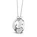 Sterling Silver Loving Family Parents with Two Children Pendant Necklace