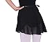 WOOSUN Women Girls Chiffon Ballet Skirt Dance Wrap Skirt Adjustable Waist Tie Ballet Skirts 38cm (Black)
