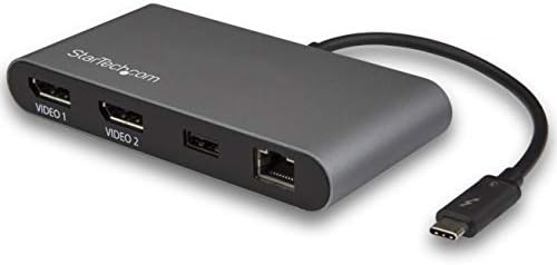 StarTech.com Thunderbolt 3 Dock - Mini - Mac / Windows - 4K 60Hz - Dual DisplayPort - Laptop Docking Station - USB C Docking Station