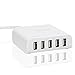 40W 8 Amps 5 Port High Speed USB Charger with IDD Technology (Intelligent Device Detection) iOS & Android Devices and Every Other Device with an USB Port - White - KabelDirekt