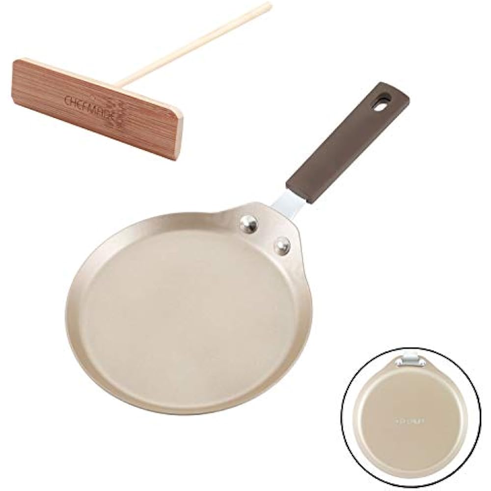 CHEFMADE Mini Crepe Pan With Bamboo Spreader, 6Inch Nonstick Pancake