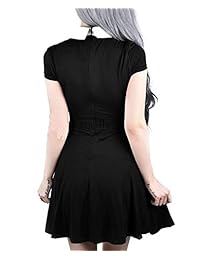 Enfei - Vestido de malla para mujer, estilo gótico, vintage, romántico, informal, manga corta, para mujer