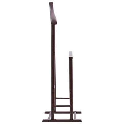 Brown Men's Valet Stand Coat Rack Executive Clothes Suit Hanger Organizer - Thumbnail 6