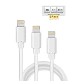Alanda Lightning Cable 3pcs (3ft 6ft 10ft) High Speed Durable iPhone Cable Data & Sync Charging Cable for iPhone iPad Air and Mini iPod Touch 5th Compatible with iOS-White