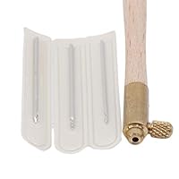 ZALING Wooden Handle Crochet Hook with 3 Needles Embroidery Beading Crochet Set