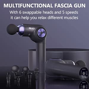 Deep Tissue Massage Gun - Percussion Massage Gun - Muscle Massage Gun- Portable Handheld Muscles Device for Gym Office Home Workouts Equipment, Back Neck Shoulder Pain Relief (Purple)