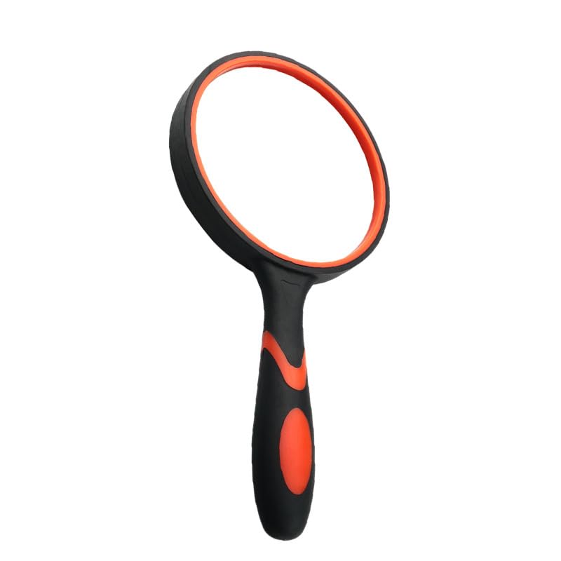 Photo 1 of 1 Pack 10X Magnifying Glass, Large Handheld Magnifier Magnafying. Glasses for Kids/Seniors Reading, 3 Inch Shatterproof Lupa Magnify Glass Lens, Rubber Handle