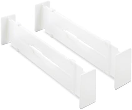 Whitmor Adjustable Organizers Drawer Dividers Set Of 2 White