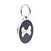PetTouchID Smart Pet ID Tag, QR Code, NFC Scan, Online Pet Page, GPS Location (BONES) (Black (Bone))