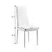 Bonnlo Dining Table with Chairs Dining Set for 4 Kitchen Dining Room Table and 4 Chairs White Glass Dining Table with PU Leather Chairs,White