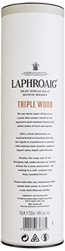 Laphroaig Triple Wood Islay Single Malt Scotch Whisky, mit Geschenkverpackung, einzigartig torfig-rauchig mit leichter Sherrysüße, 48% Vol, 1 x 0,7l – Bild 6