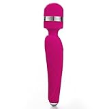 FengLan Wireless Power Wand Massager 7 Frequency Rechargeable Waterproof Silent Medical-Grade Silicone Pulsating Patterns Vibrator (Pink)