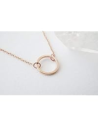 HONEYCAT - Collar de orbital de oro rosa, oro rosa o plata con un pequeño círculo abierto de Karma, joyería minimalista y delicada