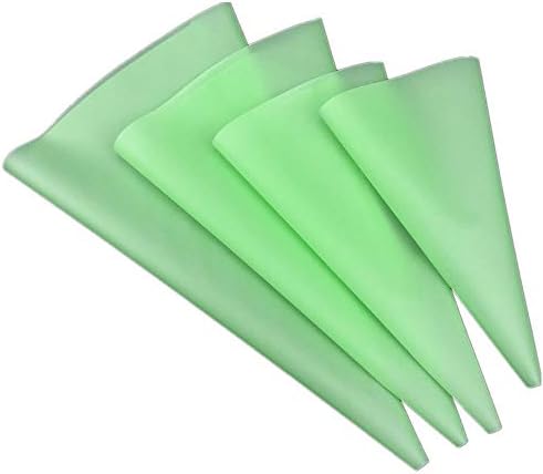 CFtrum 4 Sizes Reusable Silicone Icing Piping Bags Cake Decoration Bags Silicone Spray Bags and Pastry Decorations Bags for Cookie, Cupcake and Dessert Decoration Set#4